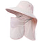 icolor Women Sun Hat UPF 50+ Wide Brim Sunscreen Visor UV Sun Protection Cap w/12 inch Neck Flap Sun Shade Hats for Girl Lady, Lightpink, One Size