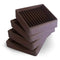 CasterMaster Non Slip Furniture Pads- 2x2 Square Rubber Anti Skid Caster Cups, Leg Coasters- Couch, Chair, Feet, and Bed Stoppers- Anti-Sliding Floor Protectors for Furniture (Set of 4) Brown