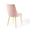 Modway Viscount Modern Accent Performance Velvet Dining Chair, Pink