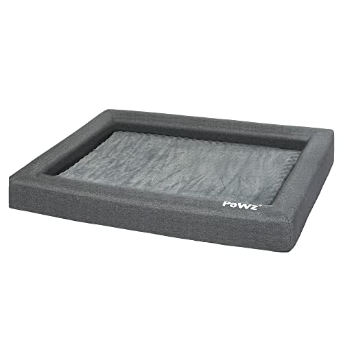 PaWz Memory Foam Pet Bed – Dog, Cat, Cushion, Sofa, Mattress, Bolster, Washable, Removeable, Grey