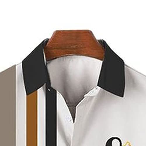 ALAKSA Short Sleeve, Men Shirt Casual Musical Instrument Printing Single Button All-Match Summer Beach Shirt Short-Sleeved Beach Top (Size : 3XL)