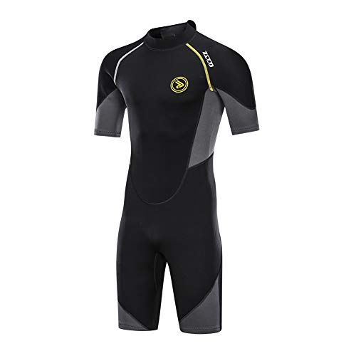 ZCCO Men's Wetsuits 1.5mm Premium Neoprene Back Zip Shorty Dive Skin for Spearfishing,Snorkeling, Surfing,Canoeing,Scuba Diving Suits