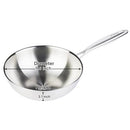 Dr.HOWS ESSENTIAL Tri-ply construction Stainless Steel Kitchen Cookware Wok, Pan with Glass lid Induction, Gas Cookware, Easy To Clean,Dishwasher Safe, Oven Safe, Silver(9.5" wok with lid)
