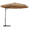 vidaXL Outdoor Parasol with Steel Pole UV-Resistant Garden Patio Terrace Backyard Umbrella Shade Sunshade Sun Shelter Cover 300 cm Taupe