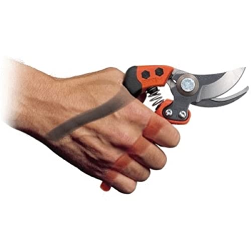 Bahco PX-M2 ERGO 20 mm Medium Bypass Secateurs with Elastomer Coated Fixed Handle, Red, 3/4 Inch Capacity