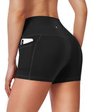 Women's High Waist Yoga Shorts with Side Pockets Tummy Control Running Gym Workout Biker Shorts for Women 8" /3", 3" Black, Medium