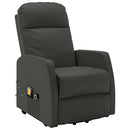 vidaXL Lift Chair, Massage Chair with Adjustable Headrest and Footrest, Lift Recliner Chair with 6-Points, Armchair, Anthracite Faux Leather