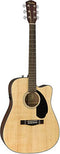 Fender CD-60SCE Solid Top Dreadnought Acoustic-Electric Guitar - Natural Bundle with Hard Case, Cable, Tuner, Strap, Strings, Picks, Austin Bazaar Instructional DVD, and Polishing Cloth