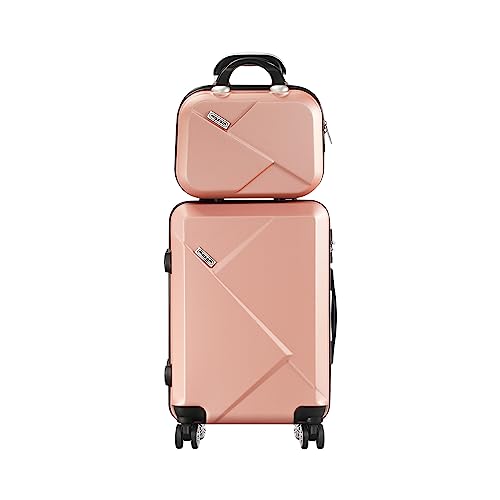 Mazam 2pcs Luggage Set with Trolley Bag Travel Suitcase Set Pink