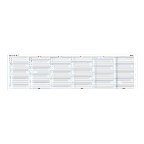 Filofax Calendar Diary Refill, Pocket Size, Vertical Year Planner, White Paper, English, 2024 (C68202-24)