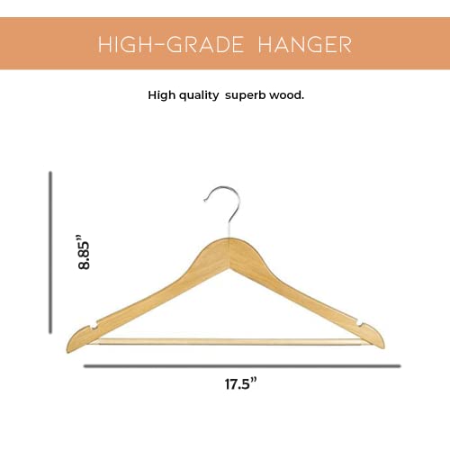 20pcs Wooden Clothes Hangers Coat Pant Suit Coathangers Rack Wardrobe