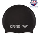 arena Classic Silicone Swim Cap, unisex-adult, Swim Cap, Black / Silver, Adult