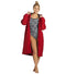 Sporti Comfort Fleece-Lined Swim Parka, Red Shell/ Charcoal Lining, Large