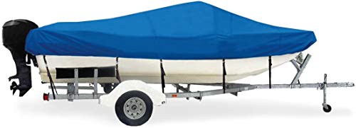 Taylor Made Products Trailerite Semi-Custom Boat Cover for Tri-Hull Boats with Inboard/Outboard Motors (16'5" to 17'4" Center Line Length / 92" Beam, Pacific Blue Coated Poly)