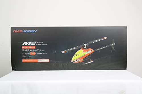 OMPHOBBY M2 Explore RC Helicopter for Adults Dual-Brushless Motor Direct-Drive 6CH RC Helicopters with Adjustable Flight Controller,3D Flight Remote Control Plane Outdoor New Version BNF-Racing Yellow