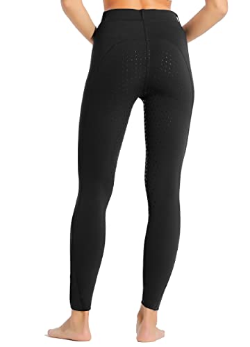 Willit Women's Riding Pants Full Seat Silicone Breeches Equestrian Horseback Riding Tights with Zipped Pocket Black M