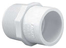 PVC Pipe Reducer Fitting - 3/4 Inch MNPT Male Pipe Thread x 1/2 Inch Slip Socket - Sch 40 PVC Male Adapter Reducing Pipe Fitting - PVC Pipe Connectors for Home Sewer Plumbing Water Line - White