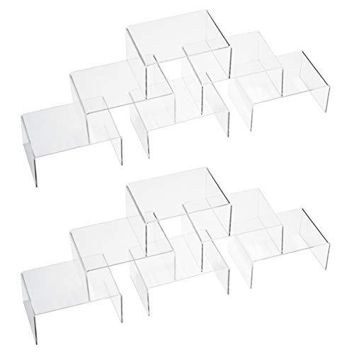 (12 Pack 10cm x 7.6cm x 5.1cm) - ihomecooker 12 Pack Clear Acrylic Display Risers Showcase for Jewellery Funko Pop Figure Toy Stand 10cm x 7.6cm x 5.1cm (12 Pack 10cm x 7.6cm x 5.1cm)