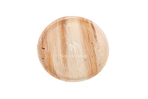125 Disposable Leaf/Bamboo Plates and Cutlery Pack for a 25 People Eco Dinner Party | Compostable | Eco Friendly | Bio Degradable | Sturdy Than Paper Plastic Plate