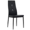 vidaXL Set of 6 Dining Chairs - Chic Black Faux Leather Upholstery with Crystal Embellishment and Wooden Frame