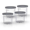 Ninja Dessert Tubs - Pack of 4 [XSK4PINTEUUK] Official Accessory Compatible with Ninja Ice Cream Maker NC300UK, Grey/Clear