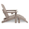 ABCPATIO Folding Adirondack Chair with Footrest - Outdoor Weather Resistant Plastic Adirondack Chairs with Detachable Ottoman, Stackable Seating with Cup Holder for Patio (Seat Width 20", Light Brown)