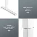 Luxsuite Electric Standing Desk Sit Stand Up Office Table Height Adjustable Motorised Rising Memory Function Tempered Glass Top Wireless Charger USB White