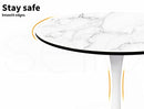 Levede Dining Table Kitchen Swivel Marble Tulip Outdoor Round Metal White 80cm