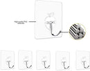 Powerful Transparent Wall Hook,Heavy Duty Adhesive Hooks(13 lb Max) Reusable/Seamless Scratch/Waterproof and Oilproof,Suitable for Ceiling,Kitchen,Bathroom, Cubicle - 12 Hooks