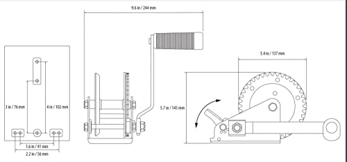 Camco Trailer Boat Winch | Features a 2-Way Ratchet and 20-Foot Strap with a 2,000lb Weight Capacity | (50000)