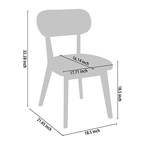 CangLong Mid Century Modern Velvet upholstered Dining Chairs with Wood legsWood, Dining Chairs, Set of 2, White