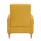 COLAMY Modern Upholstered Accent Chair Armchair with Pillow, Fabric Reading Living Room Side Chair,Single Sofa with Lounge Seat and Wood Legs,Yellow