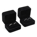 iSuperb Set of 2 Unit Classic Velvet Couple Double Ring Box Earring Jewelry Case Gift Boxes 2.7x2.7x1.6inch