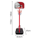 Kids Basketball Hoop Stand System Indoor Outdoor Portable Basketball Training Playing Adjustable Height 1.1m-1.6m