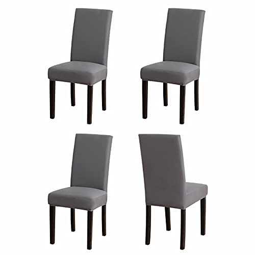 Dining Chair Covers Set of 4,Dining Seat Covers for Kitchen,Parsons Chair Slipcovers for Dining Room,4pcs Grey Chair Cover