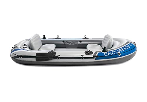 Intex 68324NP Boat Set, Yellow White and Blue, 124 inch x 65 inch x 17 inch