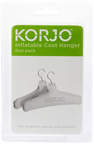 Korjo Coat Hanger Duo Pack, Inflatable Coat Hangers, for Travel, 2-Pack