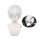 COSPLAZA Seishiro Nagi Blue Lock Anime Wigs Short Fluffy Silver White Hair Men Boy Halloween Cosplay Costume Wigs