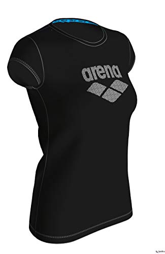 arena W Gym S/S Logo Women Knitting, Women's, 000937_500_XS, Black, XS