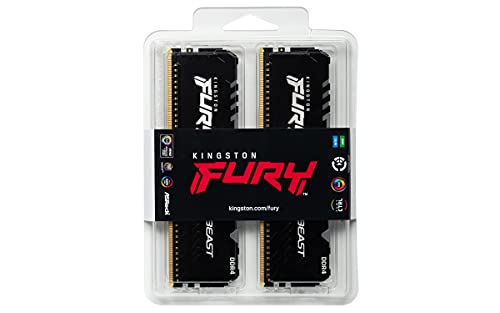 Kingston Fury Beast RGB 16GB (2x8GB) 3200MHz DDR4 CL16 Desktop Memory Kit of 2 KF432C16BBAK2/16