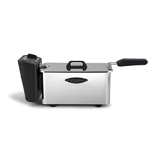 Orbegozo FDR 25 - Professional Deep Fryer, 2.5 litres, Adjustable Thermostat, Light Indicators, Insulated Handles, Cable Winder, Stainless Steel, 2000 W