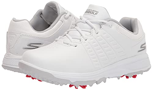 Skechers Women's Go Jasmine Spiked Waterproof Golf Shoe, White, 5.5 US