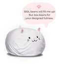 Furry Bean Bag Cover, Creative Kids Bean Bag Chair Cover, Faux Fur Bean Bag for Toddler, Teens and Adults 32x32x18in (Pinky Cat)