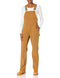 Dickies womens Duck Double Front Bib Overalls, Rinsed Brown Duck, X-Small