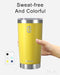 Berusd Coffee Cup 600ml Insulated Tumbler with Lid, Double Wall Vacuum Stainless Steel Coffee Travel Mug, Leak Proof Insulated Flask Large Water Drink Bottle Cup Thermo Mug 20 oz Yellow