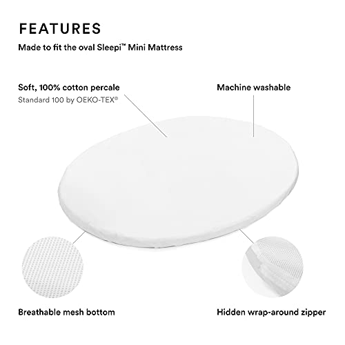 Stokke Sleepi Mini Fitted Sheet, White