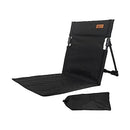 koolsoo Beach Chair with Back Support Foldable Chair Easy to Fold and Carry Beach Lounger Portable Stadium Chair Beach Floor Chair for Park Trekking, Black