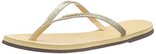 Havaianas Women's Glitter Golden Flip-Flop, Golden, 11.5/13 UK