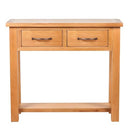 'vidaXL Solid Oak Wood Console Table with 2 Drawers - Rectangular, Compact & Easy Assembly