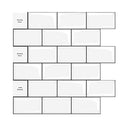 【Hot Selling-Mono White】MORCART Peel and Stick Tile, Superior Stick on Wall Tiles for Kitchen Backsplash (30x30cm, 5 Tiles)